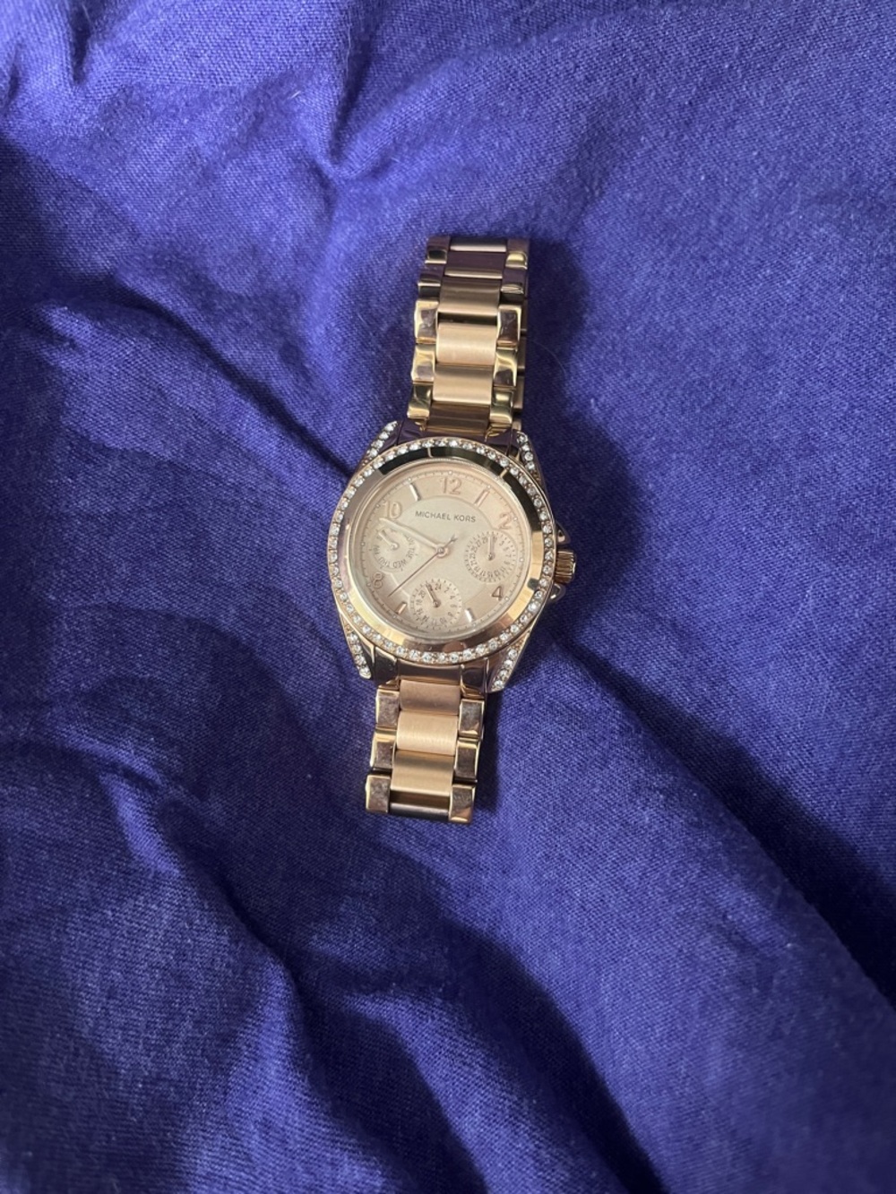 Michael Kors Rose Gold Crystal Bezel Bracelet Watch